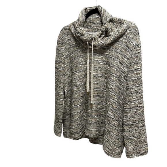 Ruby Rd. metallic boxy cowl neck sweater with drawstring Large - Picture 4 of 11